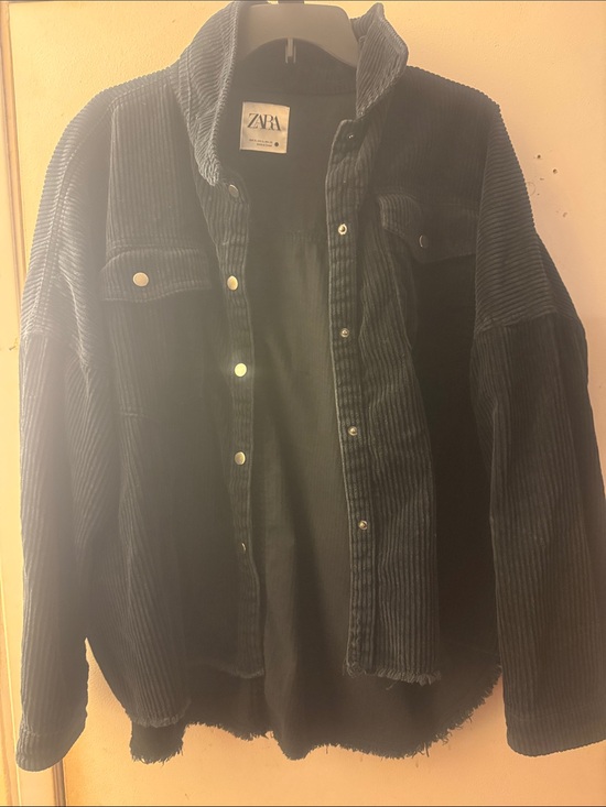 Zara Dresses & Skirts - Zara Dark Navy Corduroy Oversized Shacket